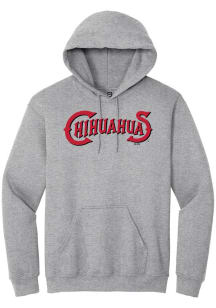 Summit Sportswear El Paso Chihuahuas Mens Grey Alt Logo Wordmark Long Sleeve Hoodie
