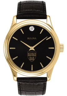 Bulova Harvard Crimson Leather Mens Watch