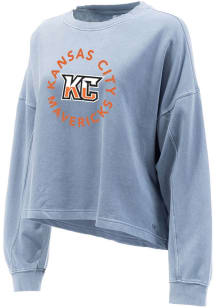 Colosseum Kansas City Mavericks Womens Light Blue Britta Crew Sweatshirt