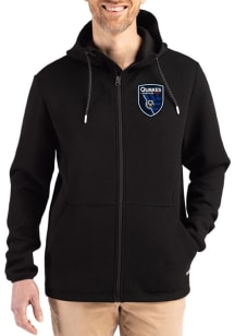 Cutter and Buck San Jose Earthquakes Mens Black Epic Comfort Full Zip Light Weight Jacket