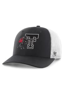 47 Texas Tech Red Raiders Masked Rider Double T Trucker Adjustable Hat - Black