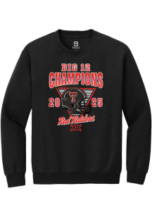 Summit Sportswear Texas Tech Red Raiders Mens Black 2025 Big 12 Football Champions HELMET Long Sle..