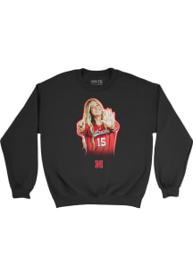 Andi Jackson  Campus Ink Nebraska Cornhuskers Youth Black Portrait Crew Long Sleeve Crew Sweatshir..