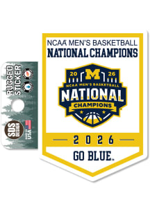 Michigan Wolverines Banner 2026 MBB Nat Champ Stickers - Blue
