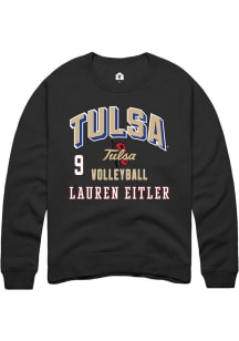Lauren Eitler Tulsa Golden Hurricane Mens Black NIL Arch Logo Player Crew