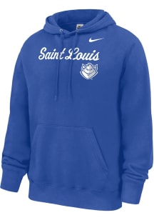 Nike Saint Louis Billikens Mens Blue Script Club Fleece Long Sleeve Hoodie