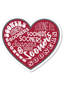 Oklahoma Sooners 3.5" Heart Rugged Stickers - Crimson