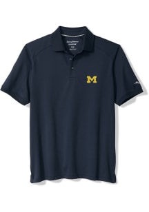 Tommy Bahama Michigan Wolverines Mens Blue Team Captain Short Sleeve Fashion Polo