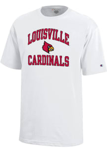 Champion Louisville Cardinals Youth White Arch Mascot Short Sleeve T-Shirt