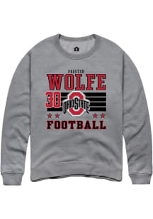 Preston Wolfe Ohio State Buckeyes Mens Grey Football NIL Striped Player Crew