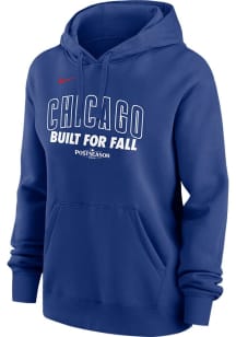 Nike Chicago Cubs Womens Blue 2025 Postseason Participant AC October Hooded Sweatshirt