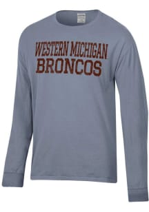 ComfortWash Western Michigan Broncos Grey Garment Dyed Long Sleeve T Shirt