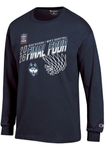 Champion UConn Huskies Navy Blue MBB Final Four 2026 Jersey Long Sleeve T Shirt