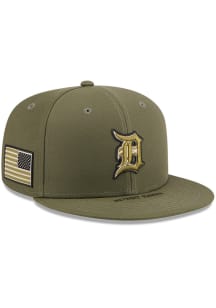 New Era Detroit Tigers Olive 2026 MLB Armed Forces Day 9FIFTY Mens Snapback Hat