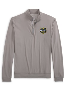 Johnnie O Michigan Wolverines Mens Grey 2026 Men's Basketball National Champions Long Sleeve Qtr Z..