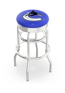 Vancouver Canucks Double-Ring Swivel Chrome Pub Stool - Black