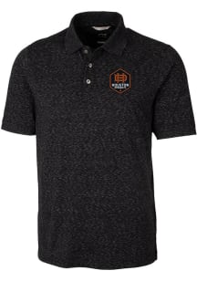 Cutter and Buck Houston Dynamo Mens Black Advantage Space Dye Short Sleeve Polo