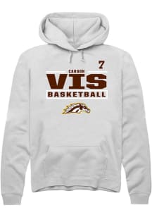 Carson Vis Western Michigan Broncos Mens White NIL Stacked Box Player Hood