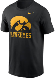 Nike Iowa Hawkeyes Black Logo Mantra Short Sleeve T Shirt