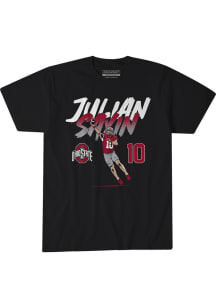 Julian Sayin Ohio State Buckeyes Black Name Number Pose Short Sleeve Fashion Player T Shirt