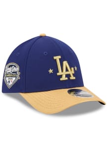 New Era Los Angeles Dodgers Mens Blue 2026 Gold Collection 39THIRTY M-Crown Flex Hat