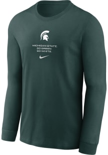 Nike Michigan State Spartans Green DriFit Sideline Practice Long Sleeve T Shirt