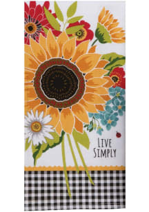 Kansas Sunflowers with Checkered Pattern Towel