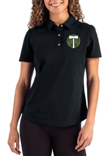 Cutter and Buck Portland Timbers Womens Black Advantage Short Sleeve Polo Shirt