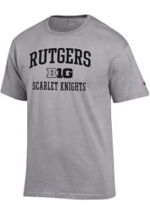 Champion Rutgers Scarlet Knights Grey Big Ten Jersey Short Sleeve T Shirt