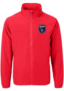 Cutter and Buck San Jose Earthquakes Mens Red Charter Eco Light Weight Jacket