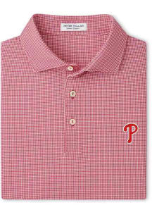 Peter Millar Philadelphia Phillies Mens Red Border Short Sleeve Fashion Polo