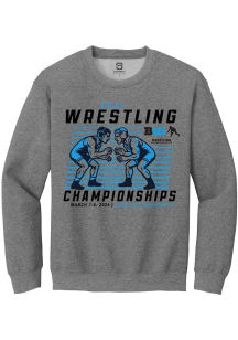 Summit Sportswear Big Ten Mens Graphite 2026 Wrestling Championships Long Sleeve Crew Sweatshirt