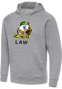 Antigua Oregon Ducks Mens Grey Heather Oregon Law  Victory Long Sleeve Hoodie