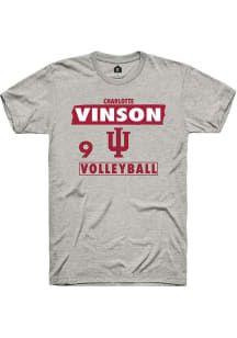 Charlotte Vinson Indiana Hoosiers Ash NIL Striped Short Sleeve Player T Shirt
