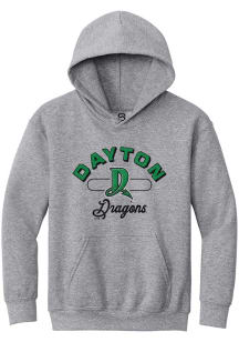 Summit Sportswear Dayton Dragons Youth Grey Vintage Arch Script Long Sleeve Hoodie