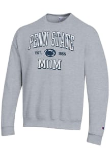 Champion Penn State Nittany Lions Mens Grey Heather EST Date Mom Powerblend Long Sleeve Crew Sweat..