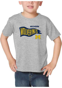 Little King Michigan Wolverines Toddler Grey Knobby Retro Short Sleeve T-Shirt