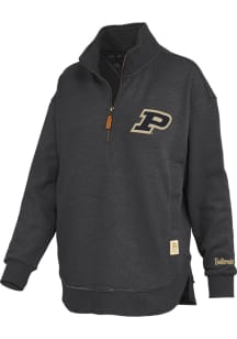 Pressbox Purdue Boilermakers Womens Black Northfork Sojourn Qtr Zip