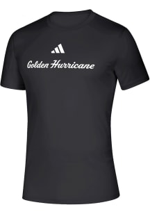 Adidas Tulsa Golden Hurricane Black Golden Hurricanes Stacked Creator Short Sleeve T Shirt