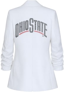 Ohio State Buckeyes Womens White Curve Blazer Medium Weight Jacket
