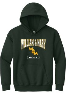 Summit Sportswear William & Mary Tribe Youth Green Golf Long Sleeve Hoodie