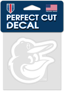 Baltimore Orioles 4x4 Perfect Cut White Auto Decal - White
