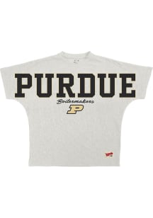 Pressbox Purdue Boilermakers Womens Oatmeal Flannigan Short Sleeve T-Shirt