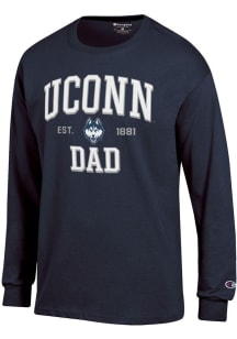 Champion UConn Huskies Navy Blue Est Date Dad Jersey Long Sleeve T Shirt