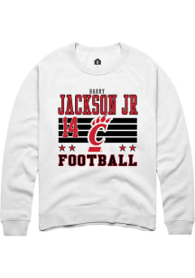 Barry Jackson Jr Cincinnati Bearcats Mens White Football NIL Striped Player Crew