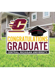 Central Michigan Chippewas Congratulations Graduate Yard Sign - White