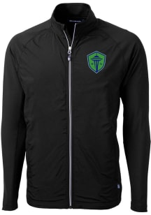 Cutter and Buck Seattle Sounders FC Mens Black Adapt Eco Medium Weight Jacket