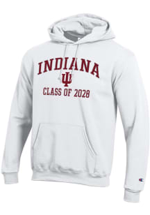 Champion Indiana Hoosiers Mens White Font Class of 2028 Powerblend Long Sleeve Hoodie