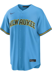 Milwaukee Brewers Mens Nike Replica Road Jersey - Blue