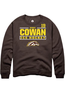 Bobby Cowan Western Michigan Broncos Mens Brown NIL Stacked Box Player Crew